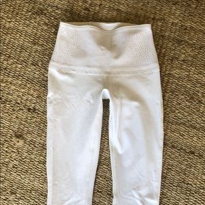 lululemon athletica Free to Be Eyelet White Leggings